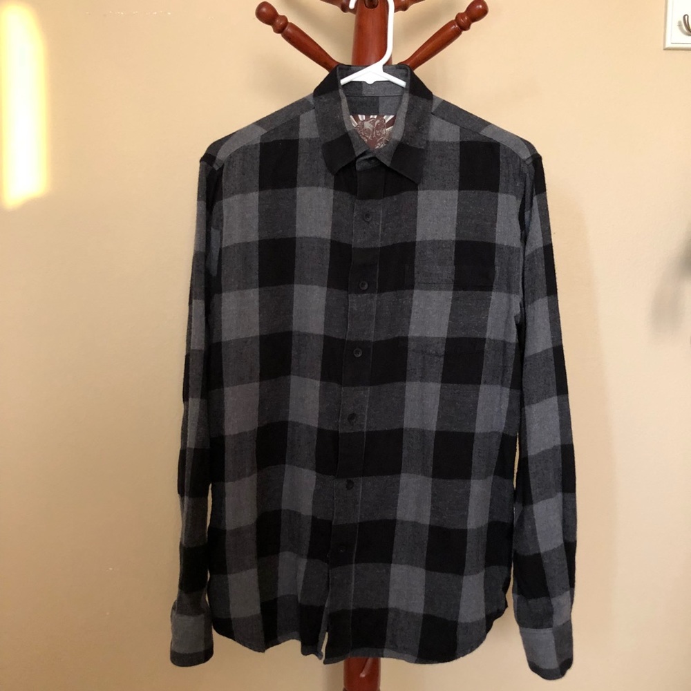Blue Crown Black/Grey Plaid Box Flannel